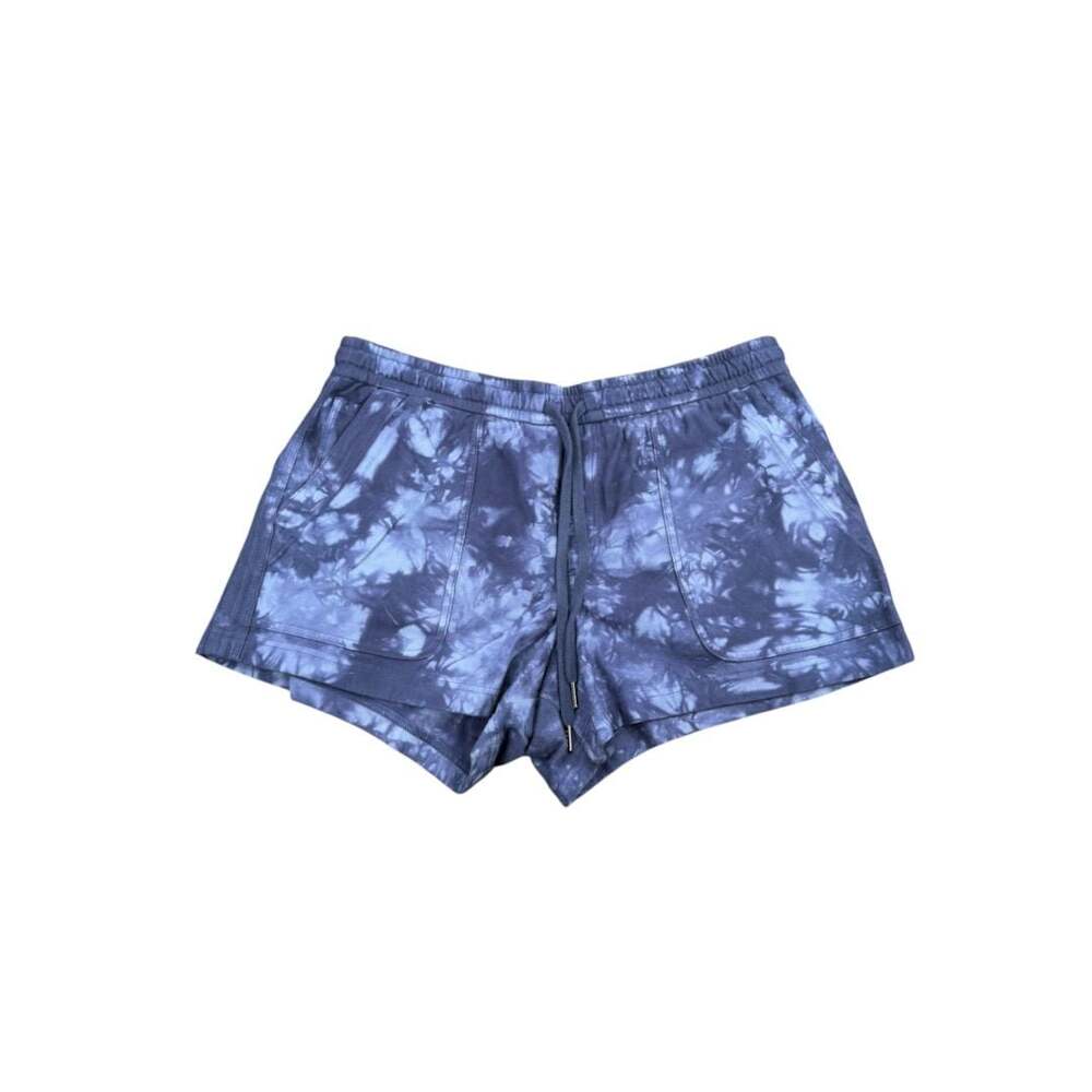 Athleta Farallon Short Size L Blue Tie Dye French Terry